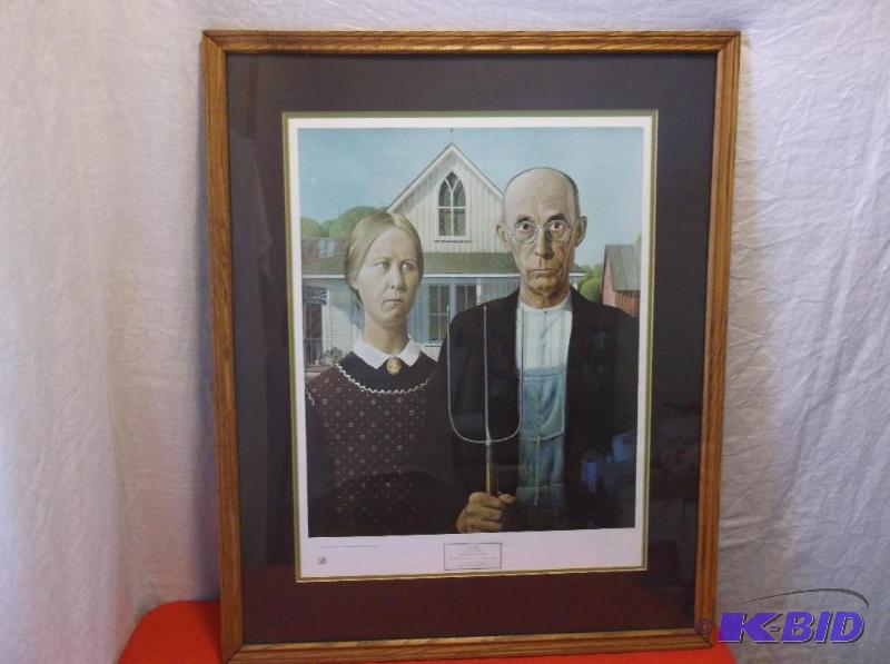American Gothic print measuring in solid oak ...
