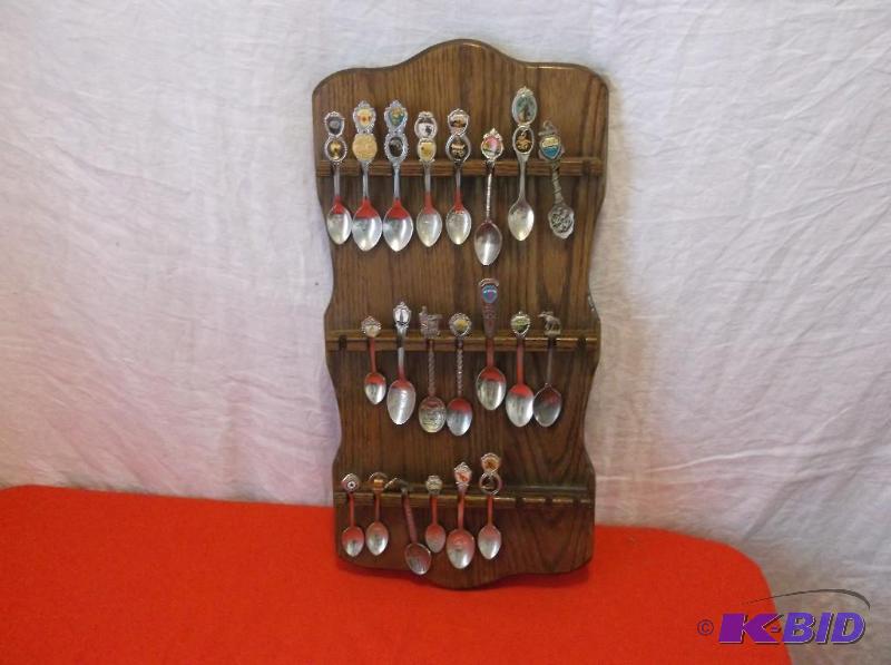 Nice collection of spoons on display rack....
