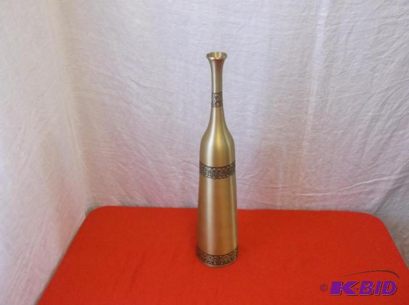 Large decorative solid brass vase measuring 4...