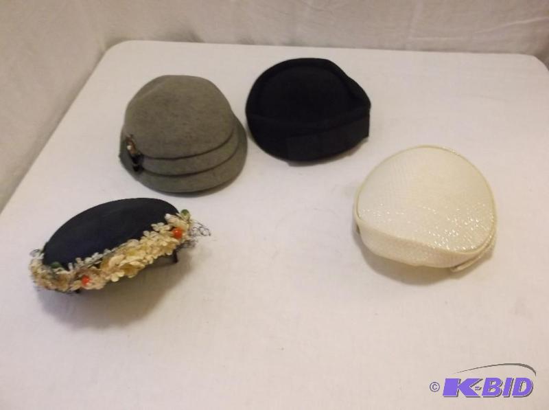 Nice lot of 4 vintage ladies hats all appear ...
