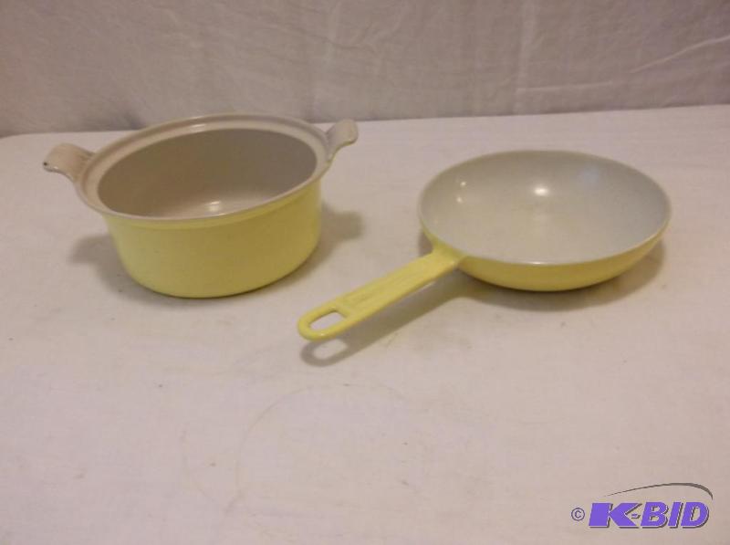 Enameled cast iron pot &amp frying pan both ...