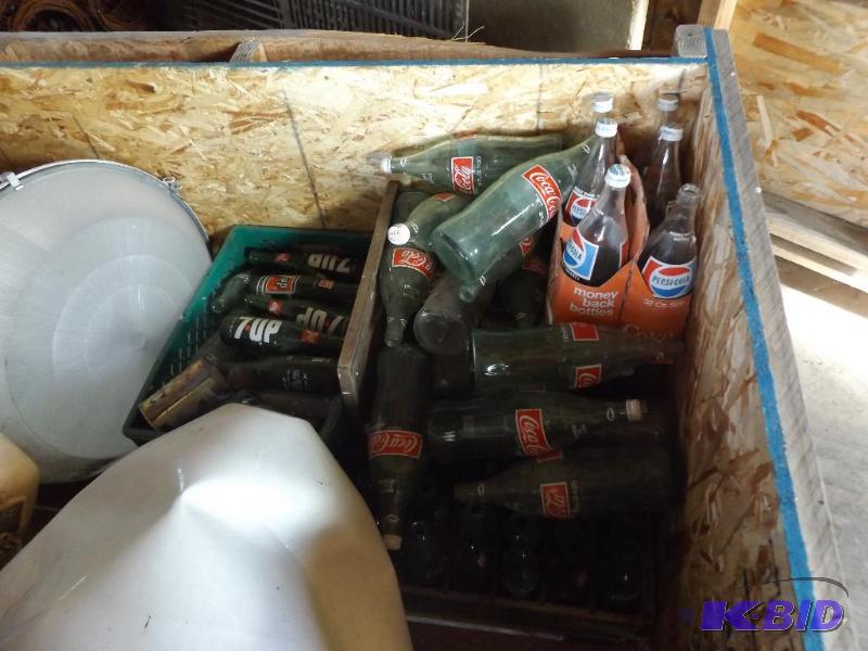 lot 20009 image: Old Coke and Pepsi and 7up Bottles, all to go...