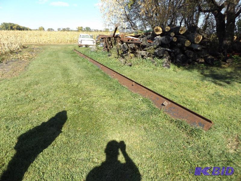 lot 20028 image: Steel I Beam, 48 foot long, 1 thick. with t...