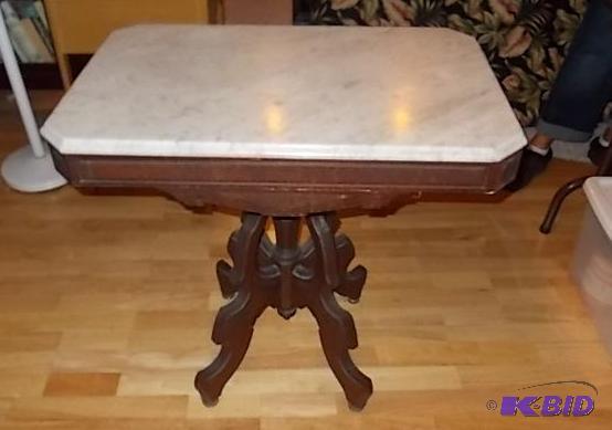 Antique Marble Top Parlor Table 20x30x29 Br...