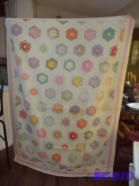 Antique Hand Stitched Quilt From The Mid 1800...