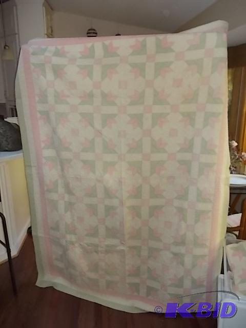 Antique Hand Stitched Quilt From The Mid 1800...