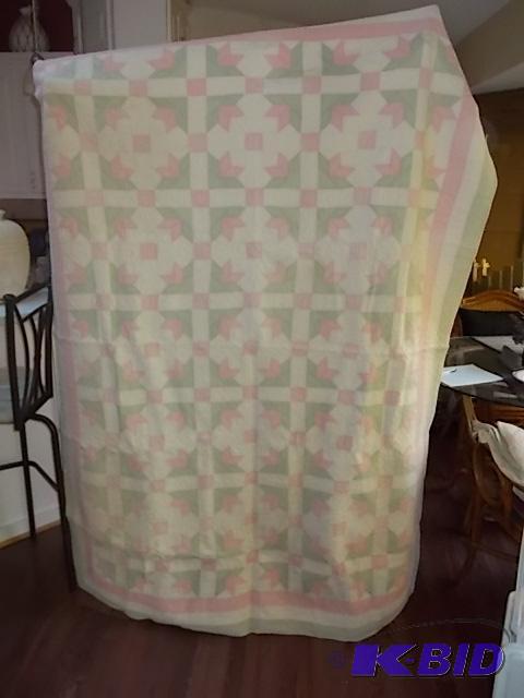Antique Hand Stitched Quilt From The Mid 1800...