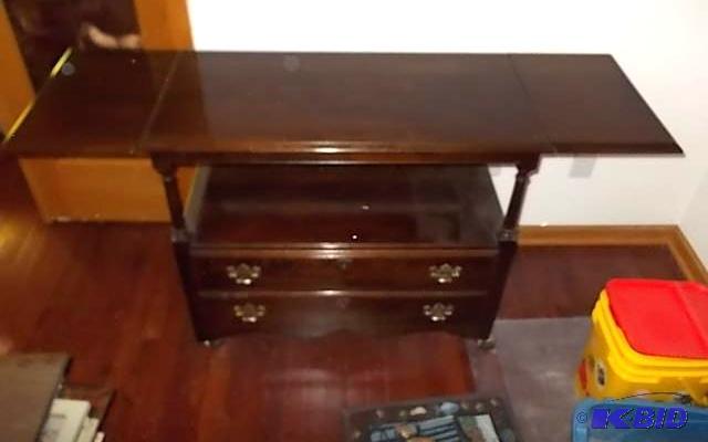 Side Board Serving Cart With 12&quot Drop Le...