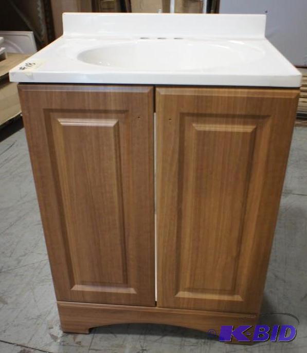 New Glacier Bay wood finish vanity sink set. ...