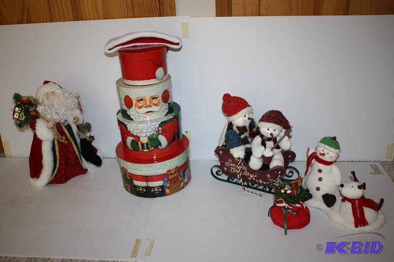 lot 144 image: Christmas St. Nick christmas tree topper, Tin...