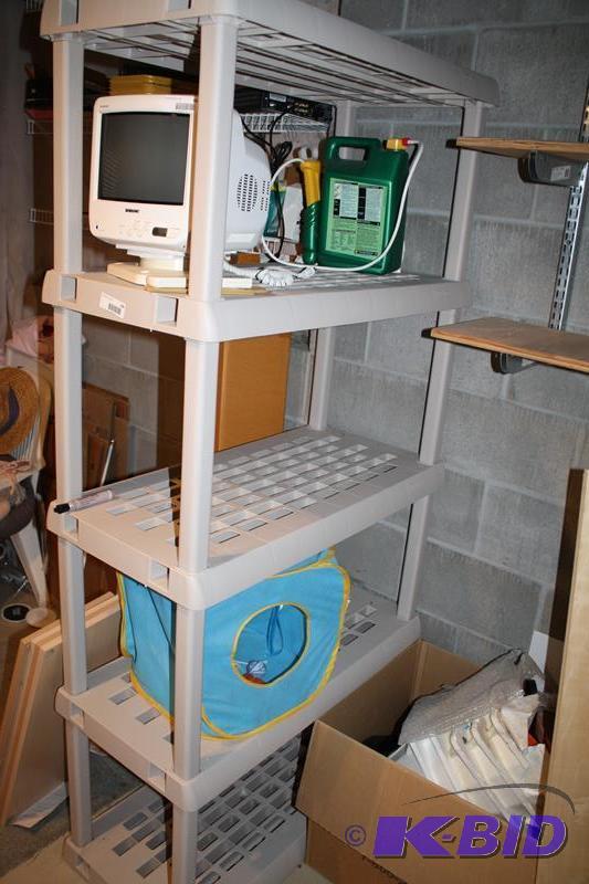 lot 166 image: 4 shelf storage unit - does not include conte...