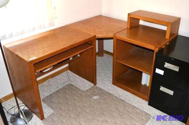 lot 174 image: 3 piece corner computer desk furniture 36x24,...