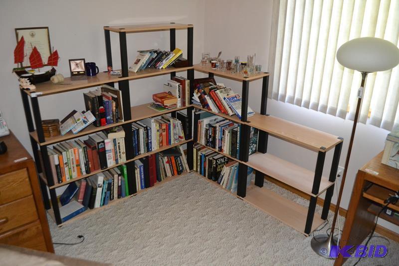 lot 178 image: Multi-level book shelves storage - contents n...