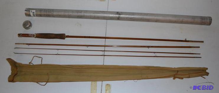 lot 188 image: Vintage PEERLESS Bamboo Fishing Fly rod in or...