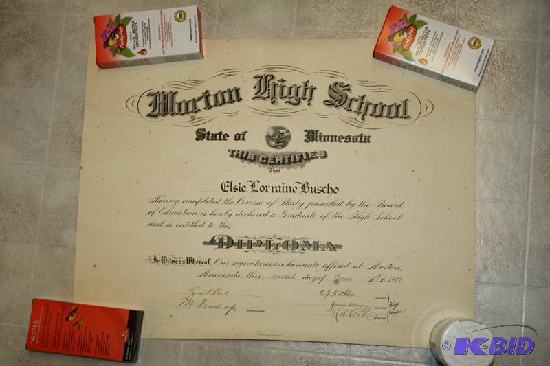 lot 219 image: Antique diplomas , baptism certificates &...