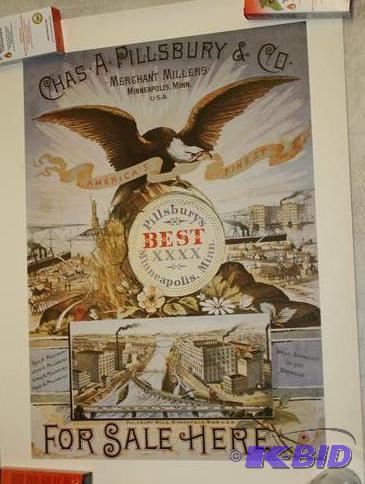 lot 220 image: Vintage Pillsbury poster 29x22"...