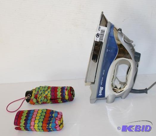 lot 259 image: Shark steam iron & umbrella...
