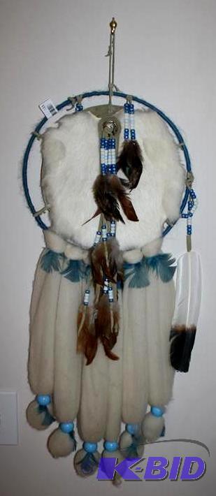 lot 271 image: Indian feather sun catcher 12" x 26"...