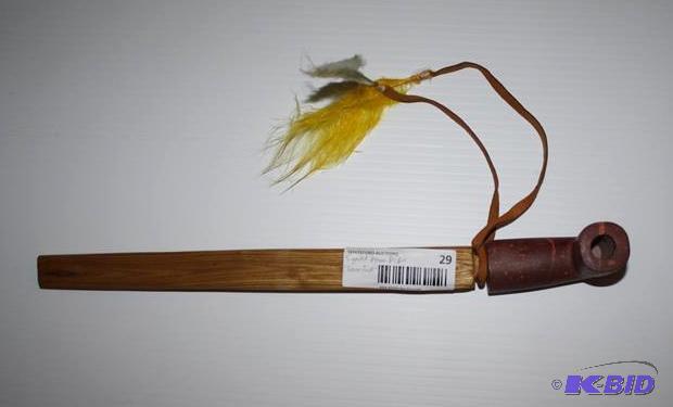lot 29 image: Native American Smoking Peace Pipe, signed by...