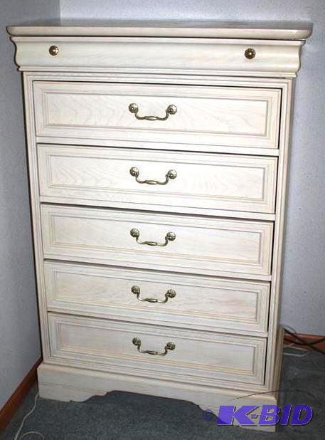 lot 3 image: 5 Drawer White Dresser by Lexington 19x34x49&...