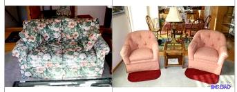 lot 57 image: Ethen&nbspAllen&nbspFloral Upholstered Love...