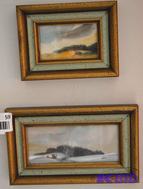 lot 59 image: Framed Art by local artist, K. Shoop 4x7"...