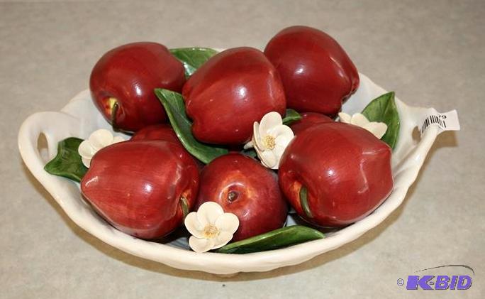 lot 79 image: Porcelain bowl of apples 12x6"...