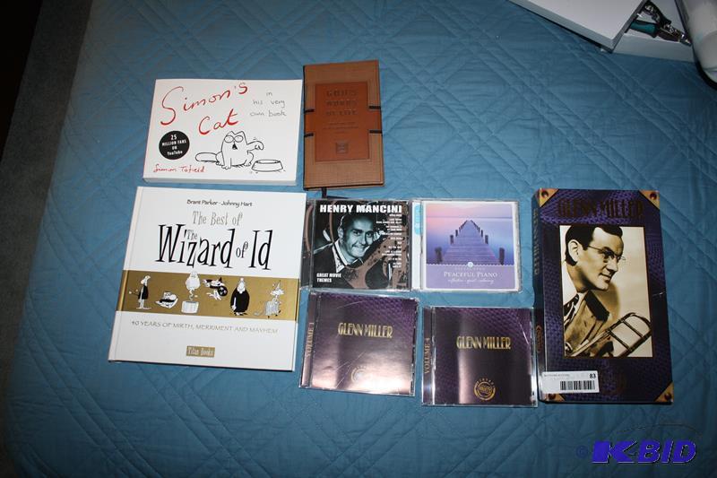 lot 83 image: Wizard of Id Simons Cat book Glen Miller CD H...
