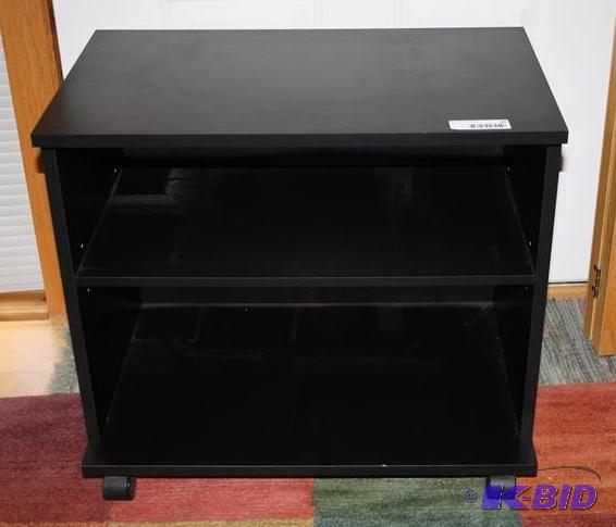 lot 88 image: Media Cart on wheels, black 24x15x21"...