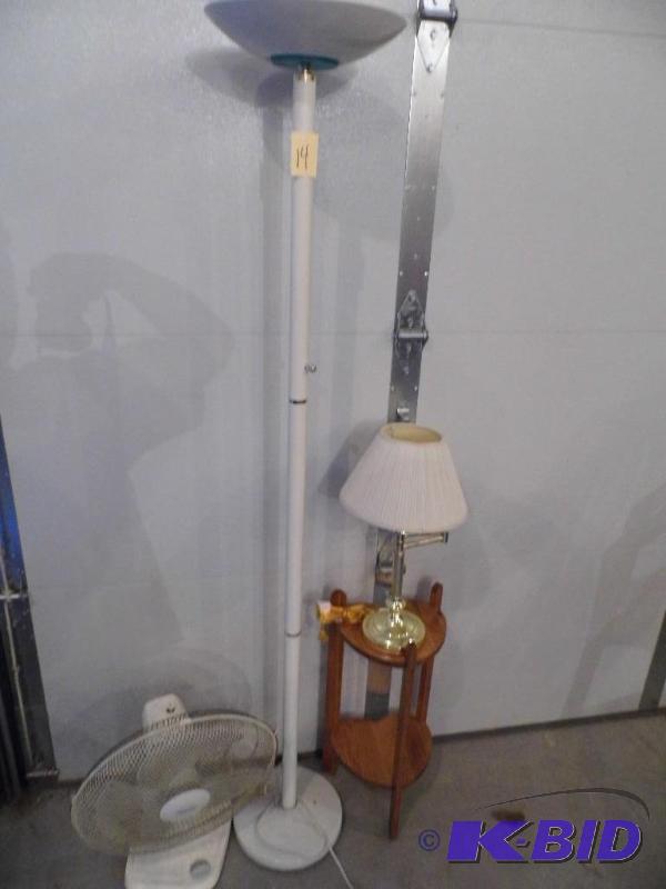 Lamps, Fan & Shelf