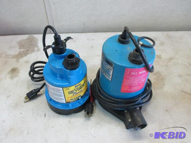 lot 115 image: 2 submersible pumps, one looks new...