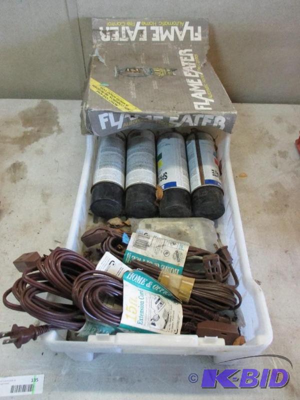 lot 135 image: cords, paint, flame eater...