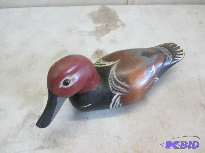 lot 72 image: Hand carved wooden decoy...