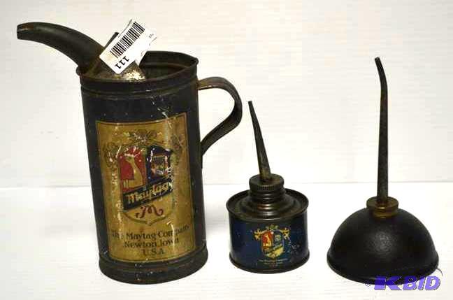 Vintage Maytag oil cans...