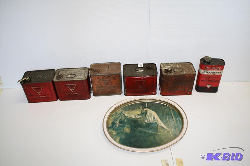 Vintage Delaval oil cans 5 cans are 9x5x6 , o...