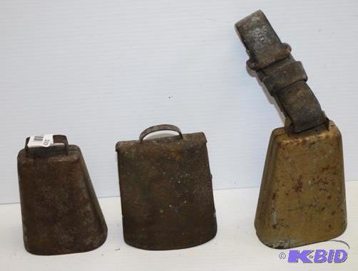 Three cow bells 7&quot tall vintage...