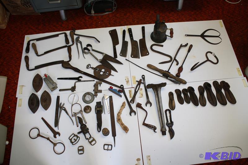 Vintage Iron tools - shoe repair tools, irons...