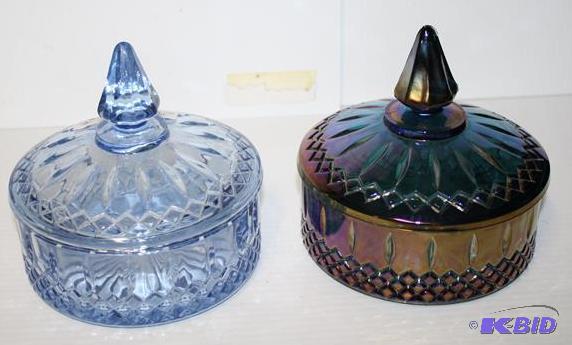 Carnival glass &amp depression glass covered...