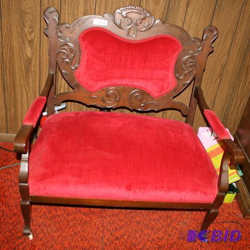 Victorian velvet lined parlor loveseat- not s...