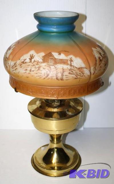 Vintage Aladdin model 23 lamp with hand paint...