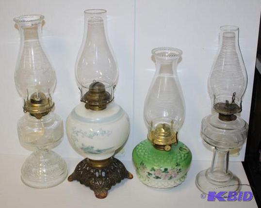 Four Vintage lamps variety of manufacturer, t...
