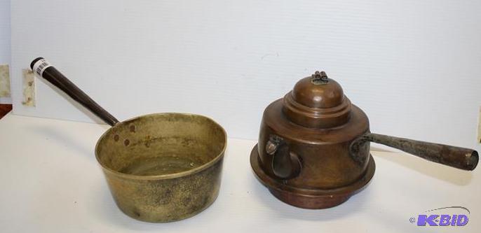 Vintage Brass teapot 8x8&quot and pan...