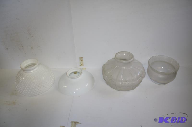 4 vintage glass lamp shades for kerosene lamp...