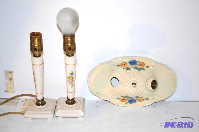 Gorgeous hand painted vintage light fixture 1...