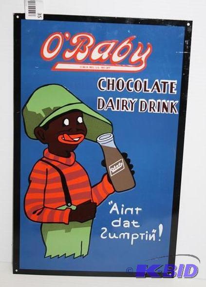 OBaby chocolate dairy drink metal sign 16x10...