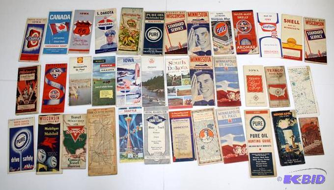 Vintage road maps 1930s - 1960s Texaco Shel...