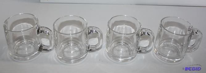 4 DeLaval glass mugs...