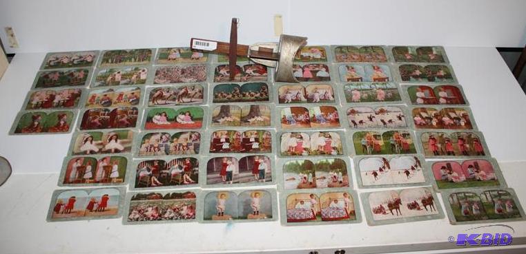 46 stereoscope cards, viewer not included,...