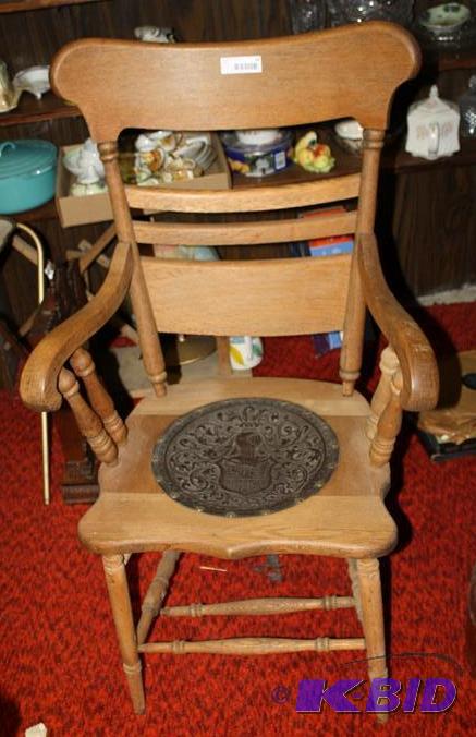 Antique chair with leather seat...