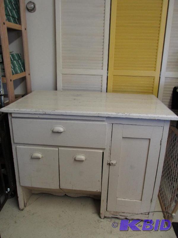 Vintage, Antique Double Barrel Bottom Base Kitchen Cabinet
